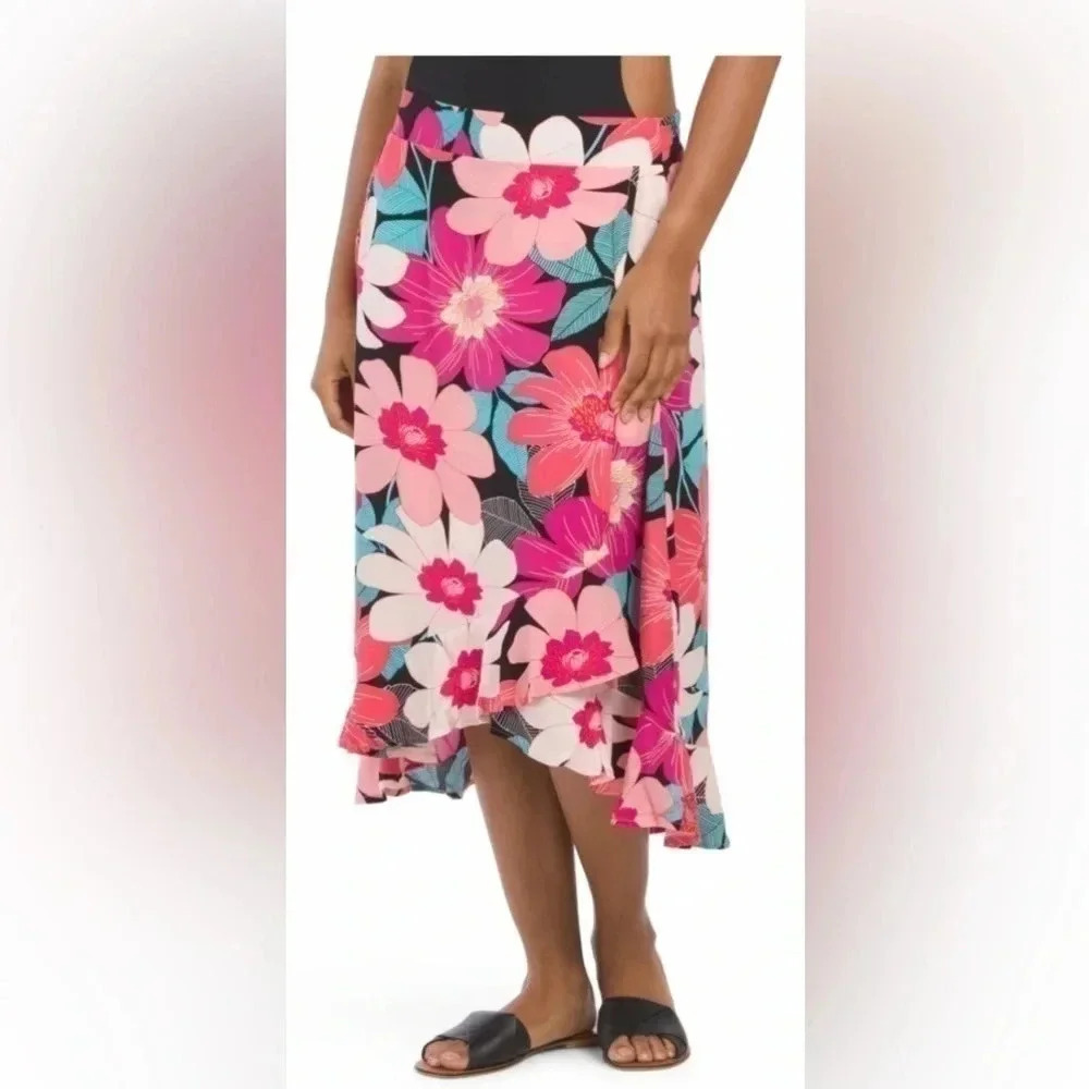 LA BLANCA In Full Bloom Beach Swim Cocer - up Skirt Color Multi Size XS